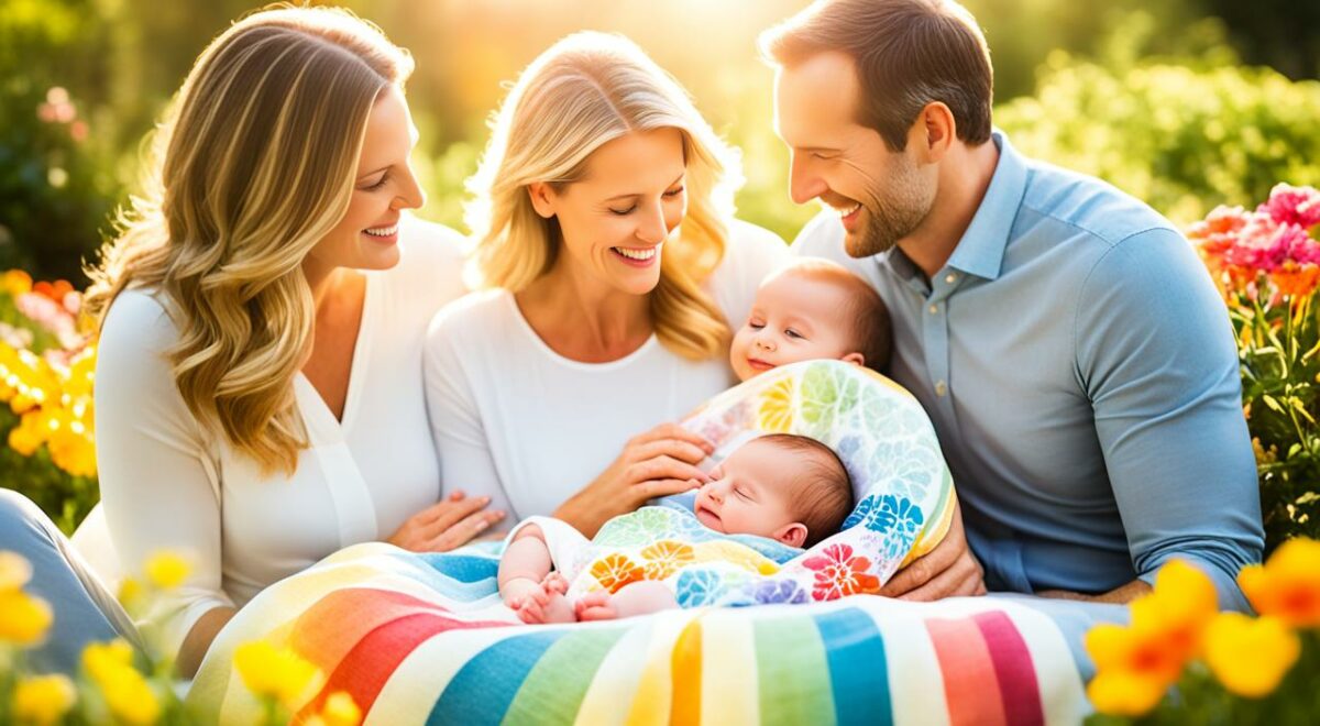 bebê arco-íris trazendo transformação emocional à família